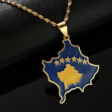 Kosovo Flag Necklace for Women