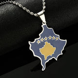 Kosovo Flag Necklace for Women