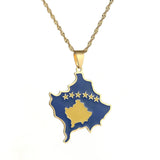 Kosovo Flag Necklace for Women