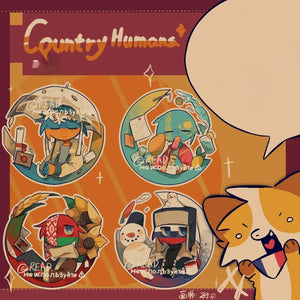 Countryhumans CH Women Brooch Cartoon Charms Metal Broszka