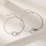 925 Sterling Silver Couple Bracelet Set
