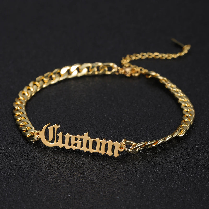 Stainless Steel Couples Bracelets Personalized Father's Name Bracelet