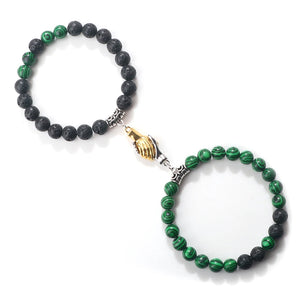 Couple Charm Magnetic Bracelets Natural Stone Chakra Bangles