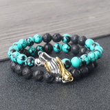 Couple Charm Magnetic Bracelets Natural Stone Chakra Bangles