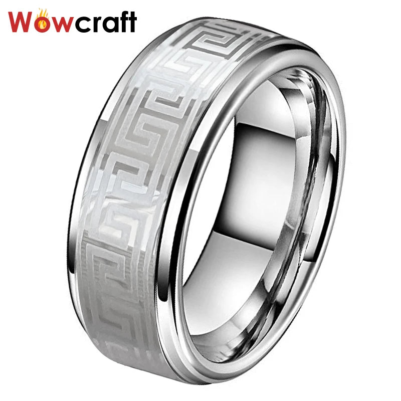 Tungsten Engraved Wedding Band Jewelry Comfort Fit