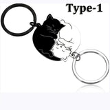 Couple Gift Keychain for Cat Lover Him Her Husband Wife