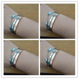 Stainless Steel Crystal Cuff Love Bracelet Women Jewelry