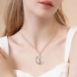 Couple Heart Rose Pendant Chain 925 Sterling Silver Wife Necklace