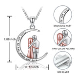 Couple Heart Rose Pendant Chain 925 Sterling Silver Wife Necklace