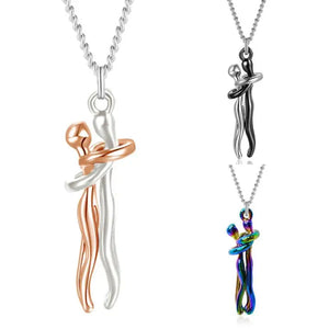 Couple Hug Necklace Hugging Pendant Couple Gift Love Style Necklace