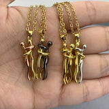 Couple Hugging Pendant Necklaces Valentine Jewelry Gift