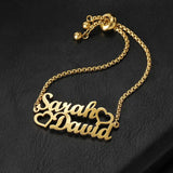 Couple Name Heart Bracelet Stainless Steel Chain Personalized Anklet