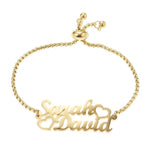 Couple Name Heart Bracelet Stainless Steel Chain Personalized Anklet