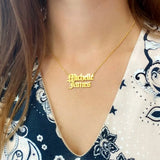 Personalized Double Name Necklace Stainless Steel Gothic Bijoux