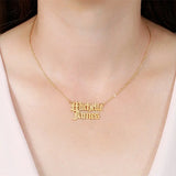 Personalized Double Name Necklace Stainless Steel Gothic Bijoux