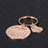 Photo Stainless Steel Keychains Customized with Names and Dates