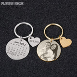 Photo Stainless Steel Keychains Customized with Names and Dates