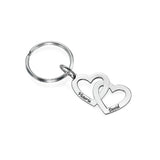 Heart Keychain with Carved Names Stainless Steel Gift Set