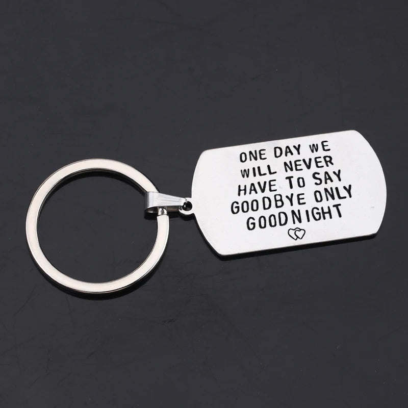 Long Distance Love Engraved Keychain Set