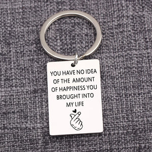 Love Blessing Engraved Couple Keychain