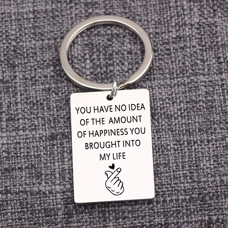 Love Blessing Engraved Couple Keychain
