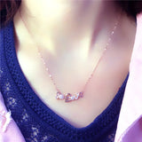 Crystal LOVE Necklace 14K Rose Plated Romantic Jewelry