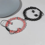 Couples Natural Stone Distance Bracelets Heart Magnetic Attraction