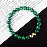 Malachite Bead Bracelet Stainless Steel Magnetic Health Healing Yoga