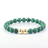 Malachite Bead Bracelet Stainless Steel Magnetic Health Healing Yoga