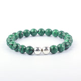 Malachite Bead Bracelet Stainless Steel Magnetic Health Healing Yoga