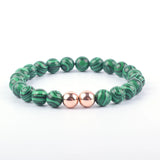 Malachite Bead Bracelet Stainless Steel Magnetic Health Healing Yoga