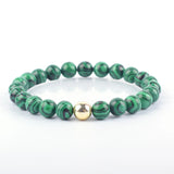 Malachite Bead Bracelet Stainless Steel Magnetic Health Healing Yoga