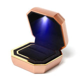 LED Light Couple Ring Box Jewelry Gift Case