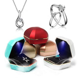 LED Light Couple Ring Box Jewelry Gift Case