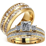 Cubic Zirconia Wedding Rings For Gold-Color Couples