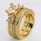 Cubic Zirconia Wedding Rings For Gold-Color Couples