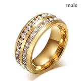 Cubic Zirconia Wedding Rings For Gold-Color Couples