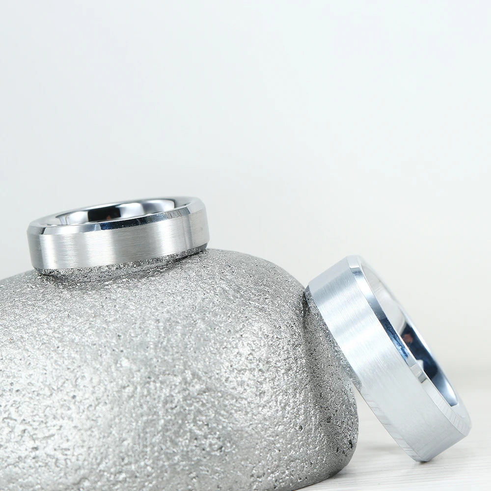 Couple Rings 6mm 8mm Two-color Choice Men Women Engagement
