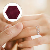 Couple Rings Jewelry Box Hexagon Storage Holder Wedding Engagement