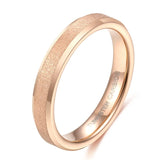 Rose Plated Tungsten Carbide Couple Rings Set 4mm 6mm Wedding Band Jewelry