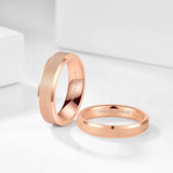 Rose Plated Tungsten Carbide Couple Rings Set 4mm 6mm Wedding Band Jewelry