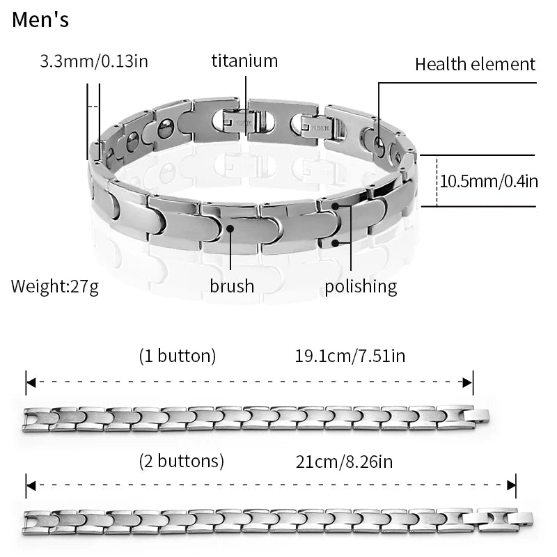 Titanium Bio Energy Magnetic Bracelet for Couples