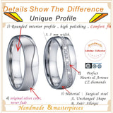 Couple Wedding Rings Set CZ Eternity Stainless Steel No Rust No Fade