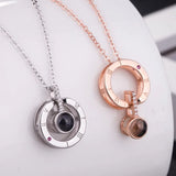 925 Sterling Silver 100 Languages I Love You Projection Necklace Anniversary
