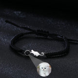 Couple's Braided Bracelet 925 Silver Personalized Photo Projection Jewelry