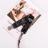 Boho Manhand Tube Shape Leather Wrap Bracelet