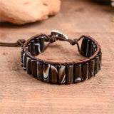 Boho Manhand Tube Shape Leather Wrap Bracelet
