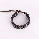 Boho Manhand Tube Shape Leather Wrap Bracelet
