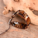 Boho Leather Wrap Bracelet Beaded Cuff Males Gift
