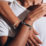 Couples Bracelets Stainless Steel Cuban Chain 2pieces Set Jewelry Engraving